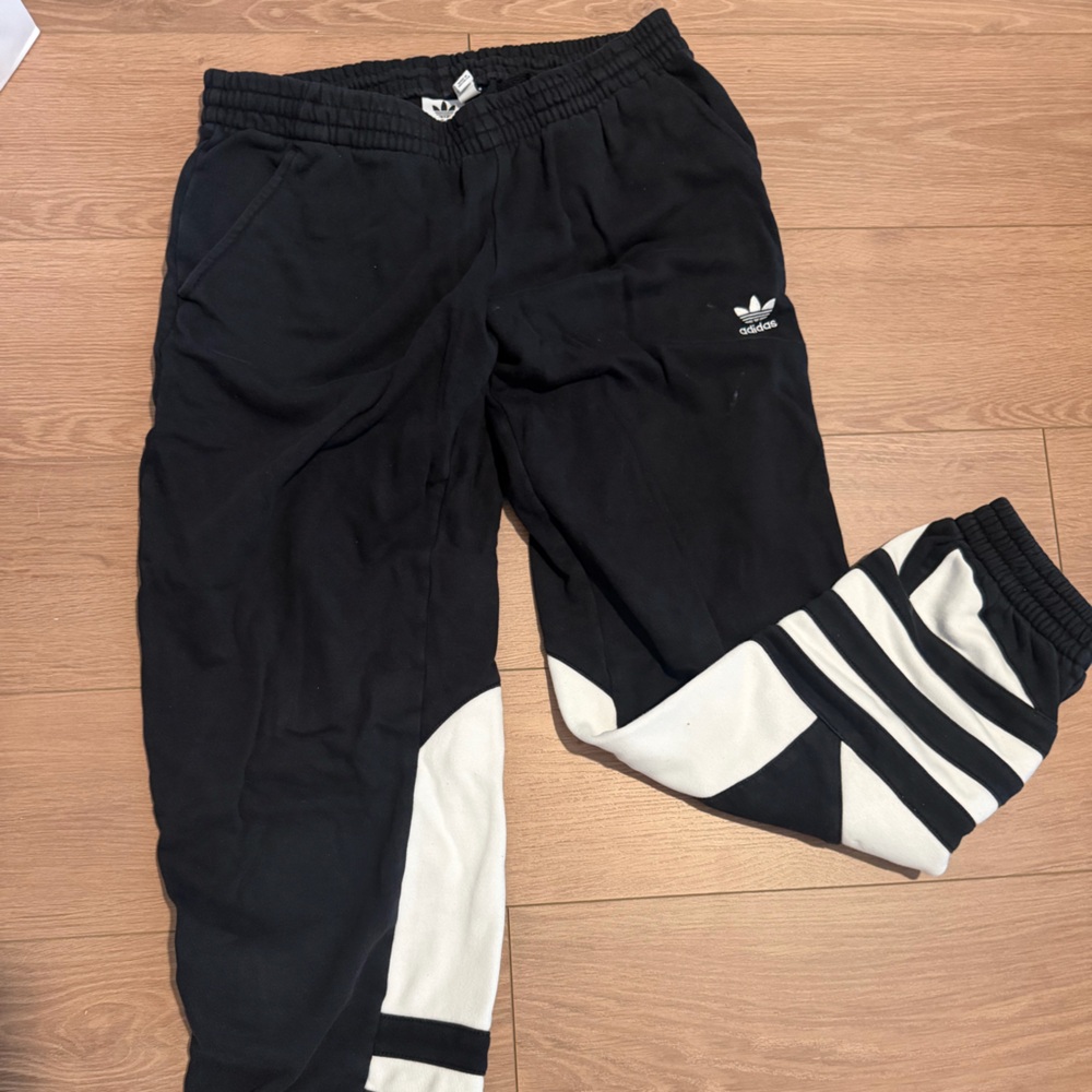 adidas Black and White Sweatpants